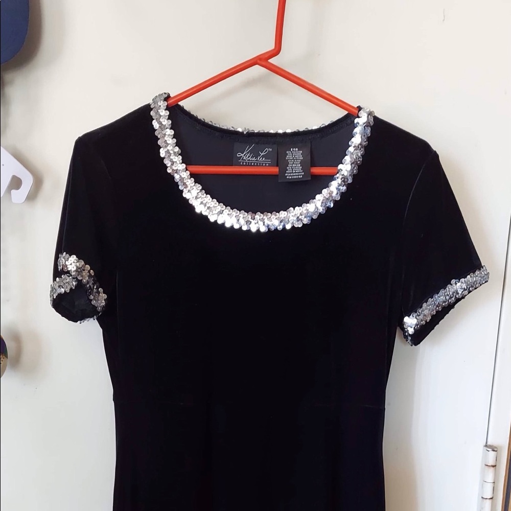 Kathy Lee black dress with sequins